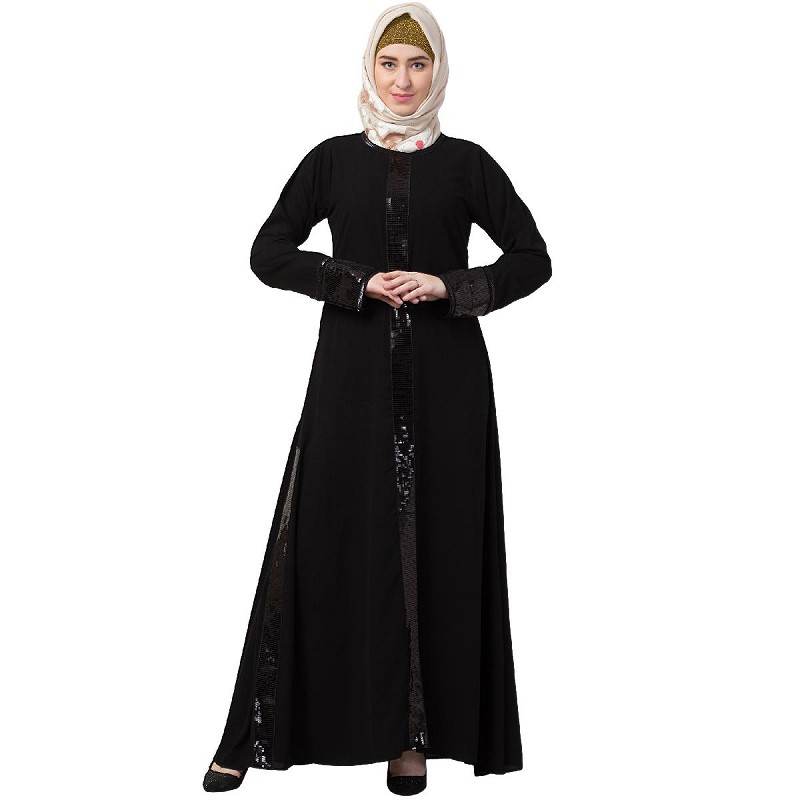 black sequin abaya