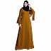 Bell sleeves abaya with stone sequins work- Mustard brown Bell sleeves abaya with stone sequins work- Mustard brown
