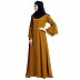 Bell sleeves abaya with stone sequins work- Mustard brown Bell sleeves abaya with stone sequins work- Mustard brown