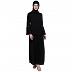 Casual A-line abaya with bell sleeves- Black