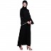 Casual A-line abaya with bell sleeves- Black