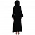 Casual A-line abaya with bell sleeves- Black