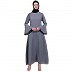 Casual A-line abaya with bell sleeves- Grey
