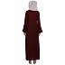 Casual A-line abaya with bell sleeves- Maroon