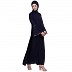 Casual A-line abaya with bell sleeves- Navy Blue