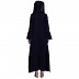 Casual A-line abaya with bell sleeves- Navy Blue