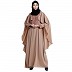 Designer Cape abaya with embroidery work- Beige Designer Cape abaya with embroidery work- Beige