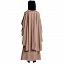 Designer Cape abaya with embroidery work- Beige Designer Cape abaya with embroidery work- Beige