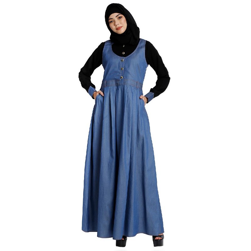 Plus Size maxi denim dress plus size stretch jean dress chambray dress