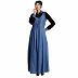 Classic Denim maxi dress with shirt collar- Black-Blue Classic Denim maxi dress with shirt collar- Black-Blue