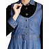 Classic Denim maxi dress with shirt collar- Black-Blue Classic Denim maxi dress with shirt collar- Black-Blue