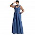 Classic Denim maxi dress with shirt collar- Khaki-Blue Classic Denim maxi dress with shirt collar- Khaki-Blue