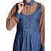Classic Denim maxi dress with shirt collar- Khaki-Blue Classic Denim maxi dress with shirt collar- Khaki-Blue