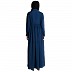 Casual collared abaya with lacework- Teal Casual collared abaya with lacework- Teal
