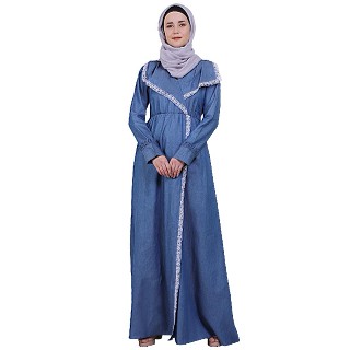 Kohinoor Denim Abaya- Blue