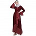 Designer abaya with polka dotted frills- Maroon