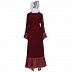 Designer abaya with polka dotted frills- Maroon