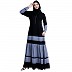 Designer maxi dress abaya- Black-Grey Dot Designer maxi dress abaya- Black-Grey Dot