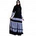 Designer maxi dress abaya- Black-Grey Dot Designer maxi dress abaya- Black-Grey Dot