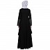 Polka dotted asymmetrical dress abaya- Black