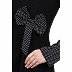 Polka dotted asymmetrical dress abaya- Black