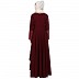 Polka dotted asymmetrical dress abaya- Maroon
