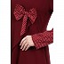 Polka dotted asymmetrical dress abaya- Maroon