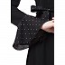 Designer black polka dotted frilled abaya Designer black polka dotted frilled abaya