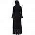 Designer black polka dotted frilled abaya Designer black polka dotted frilled abaya