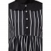 Black and white striped abaya with baby collar Black and white striped abaya with baby collar