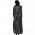 Black and white striped abaya with baby collar Black and white striped abaya with baby collar