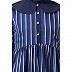 Blue and white striped abaya with baby collar Blue and white striped abaya with baby collar