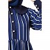 Blue and white striped abaya with baby collar Blue and white striped abaya with baby collar