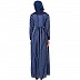 Blue and white striped abaya with baby collar Blue and white striped abaya with baby collar