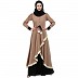 Dual colored designer abaya- Beige-Black