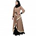 Dual colored designer abaya- Beige-Black