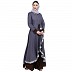 Dual colored designer abaya- Grey-Coffee
