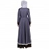 Dual colored designer abaya- Grey-Coffee