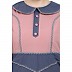 Dual colored abaya with Baby collar- Pink-Grey