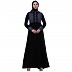 Dual colored abaya with Baby collar- Black-Grey