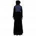 Dual colored abaya with Baby collar- Black-Grey