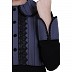Dual colored abaya with Baby collar- Black-Grey
