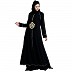 Designer double layered abaya with stone lacework- Black Designer double layered abaya with stone lacework- Black