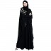 Designer double layered abaya with embroidery work-Black Designer double layered abaya with embroidery work-Black