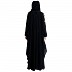 Designer double layered abaya with embroidery work-Black Designer double layered abaya with embroidery work-Black