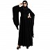 Full flair sleeves abaya with moti work - Black Full flair sleeves abaya with moti work - Black