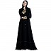 Designer abaya with fashionable buttons-Black Designer abaya with fashionable buttons-Black