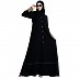 Designer abaya with fashionable buttons-Black Designer abaya with fashionable buttons-Black