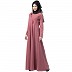 Designer Umbrella abaya with pearl handwork- Puce Pink Designer Umbrella abaya with pearl handwork- Puce Pink