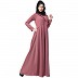 Designer Umbrella abaya with pearl handwork- Puce Pink Designer Umbrella abaya with pearl handwork- Puce Pink